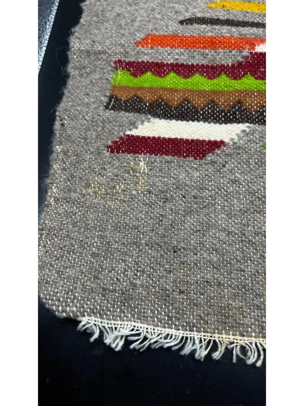 Woven Ecuadorian Tapestry Colorful Bird Rustic Tribal-Inspired 14”x14